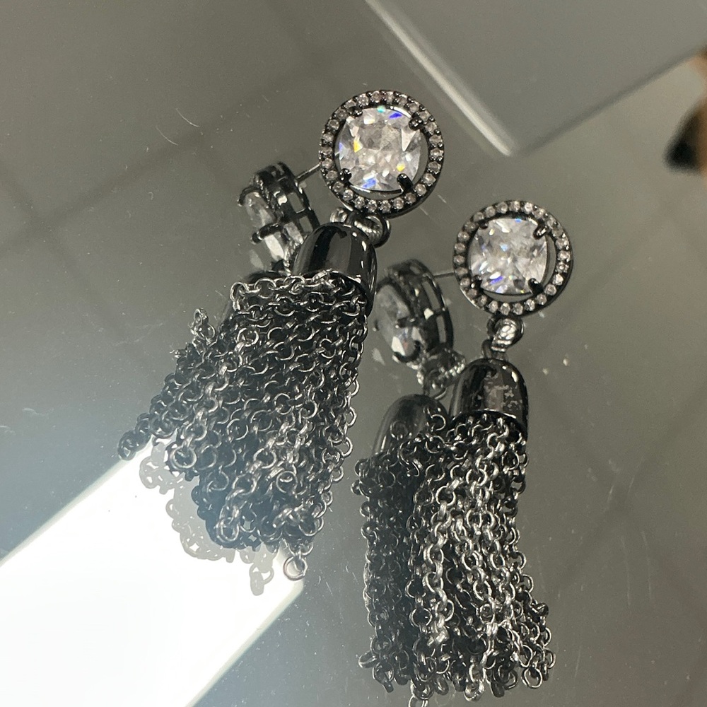 Elegant Silver Tassel Earrings